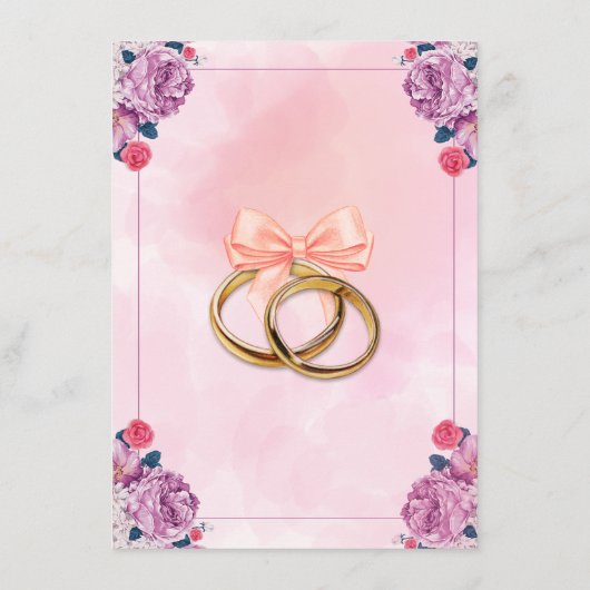 Kaart van het huwelijksmenu.  (Achterkant)