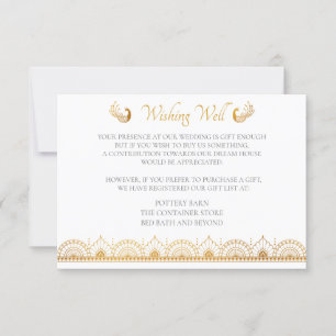 Kaart van het Indiase Gold Ethnic Pattern Wedding 
