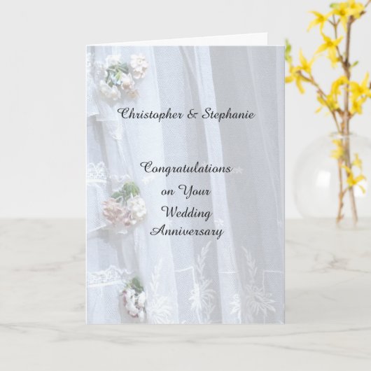 Kaart van het Jubileum van het huwelijk,  kant (Gele Bloem)