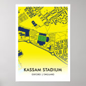 Kaart van het Kassam Stadium - Home of Oxford Unit Poster (Voorkant)