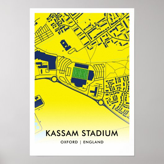 Kaart van het Kassam Stadium - Home of Oxford Unit Poster (Voorkant)