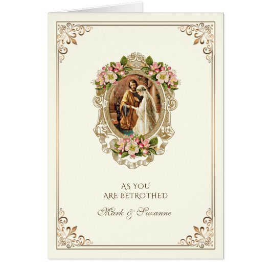 Kaart van het katholieke Betrothal Prayer (Voorkant)