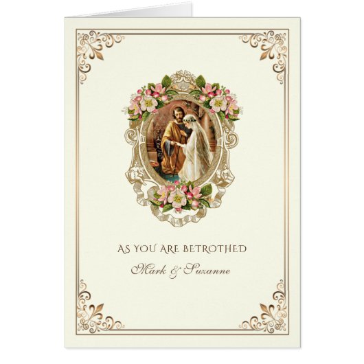 Kaart van het katholieke Betrothal Prayer (Voorkant)