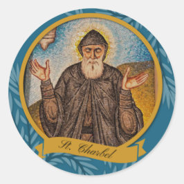 Kaart van het katholieke gebed St. Charbel Sharbel Ronde Sticker