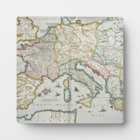 Kaart van het keizerrijk van Karel de Grote Fotoplaat (Voorkant)