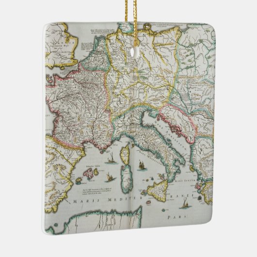 Kaart van het keizerrijk van Karel de Grote Keramisch Ornament (Rechts)