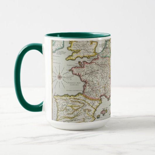 Kaart van het keizerrijk van Karel de Grote Mok (Links)