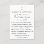 Kaart van het Kerst Katholiek Huwelijksgebed Plaatskaartje (Achterkant)