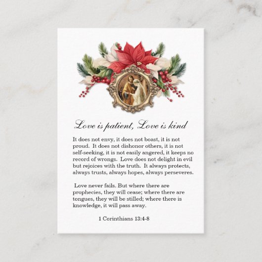 Kaart van het Kerst Katholiek Huwelijksgebed Plaatskaartje (Voorkant)