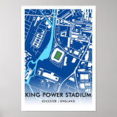 Kaart van het King Power Stadium - thuisbasis van  Poster (Voorkant)