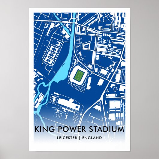 Kaart van het King Power Stadium - thuisbasis van Poster (Voorkant)