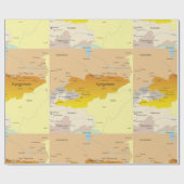 Kaart van het Kirgizische rappelpapier Cadeaupapier (Vlak)