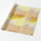 Kaart van het Kirgizische rappelpapier Cadeaupapier (Uitgerold)