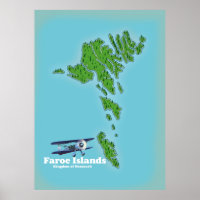 Kaart van het Koninkrijk Denemarken van de Faeröer