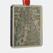 Kaart van het Koninkrijk Groot-Brittannië en Ierla Metalen Ornament (Rechts)