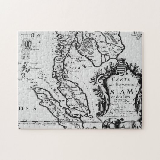 Kaart van het Koninkrijk Siam Legpuzzel (Horizontaal)