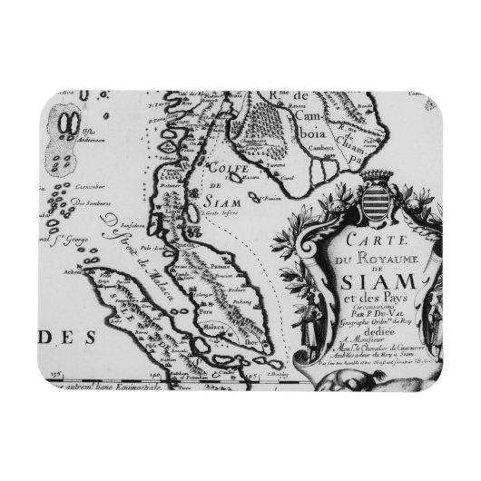 Kaart van het Koninkrijk Siam Magneet (Horizontaal)