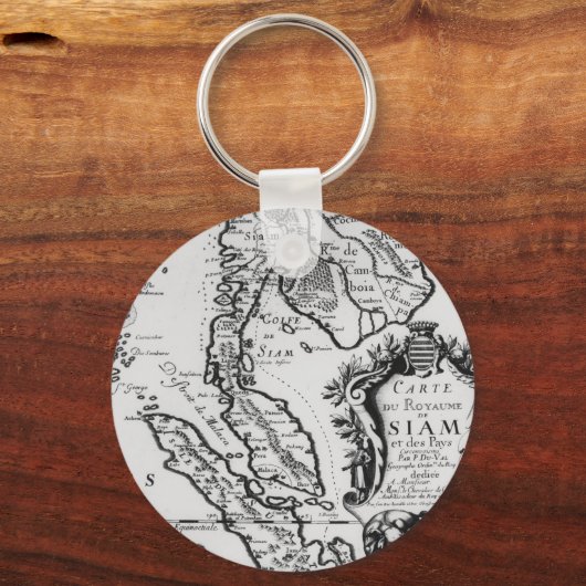 Kaart van het Koninkrijk Siam Sleutelhanger (Voorkant)