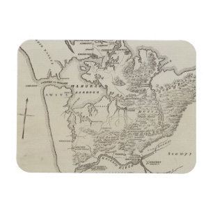 Kaart van het land tussen de rivier de Auckland en Magneet