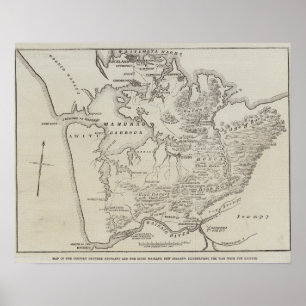 Kaart van het land tussen de rivier de Auckland en Poster