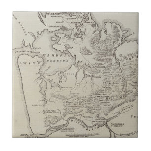 Kaart van het land tussen de rivier de Auckland en Tegeltje