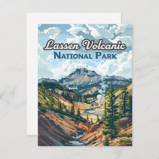 Kaart van het Lassen Volcanic National Park Califo (Voorkant / Achterkant)