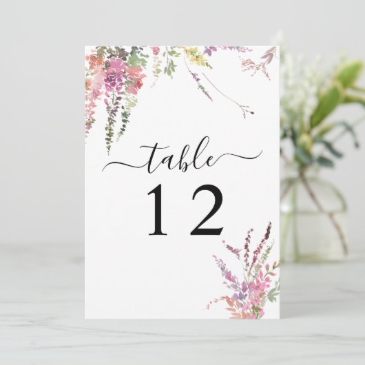 Kaart van het lentetafel van wilde bloemen (Staand voorkant)