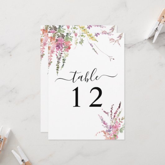 Kaart van het lentetafel van wilde bloemen (Voorkant / Achterkant in situ)