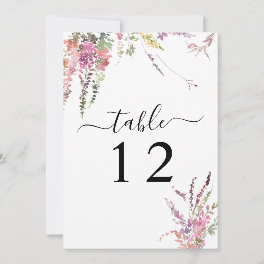 Kaart van het lentetafel van wilde bloemen (Achterkant)