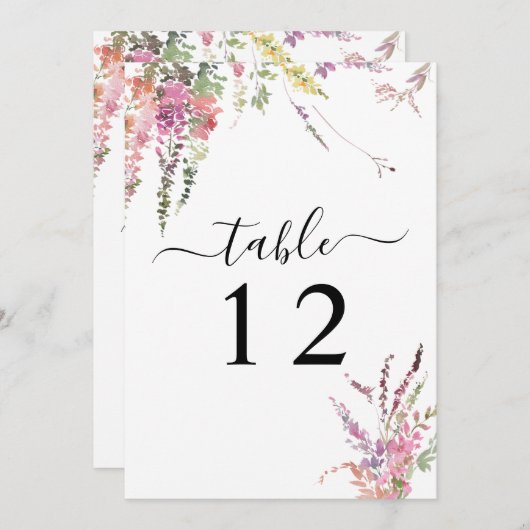 Kaart van het lentetafel van wilde bloemen (Voorkant / Achterkant)