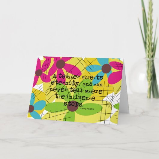 Kaart van het lerarenpensioen Henry Adams citaat (Voorkant)