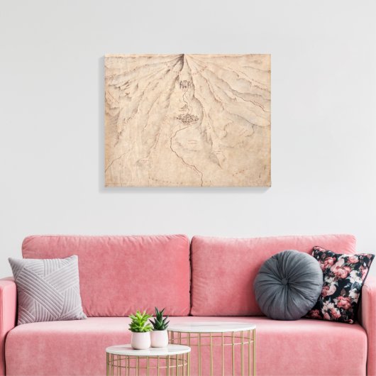 Kaart van het Lonleygebergte Canvas Afdruk (Insitu (Woonkamer))