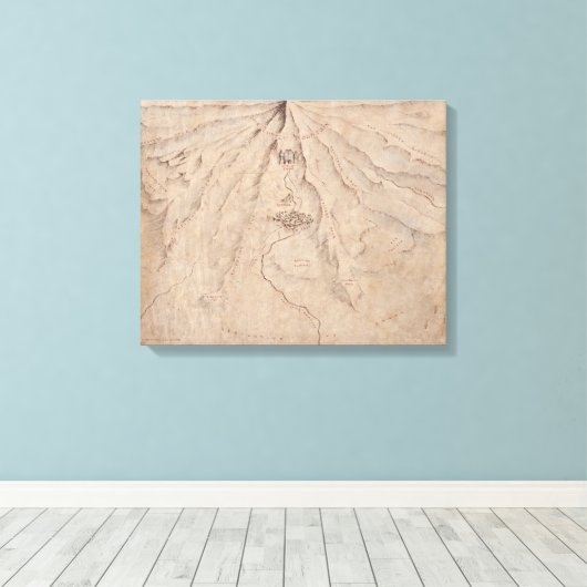 Kaart van het Lonleygebergte Canvas Afdruk (Insitu (Houten vloer))