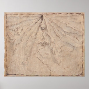 Kaart van het Lonleygebergte Poster