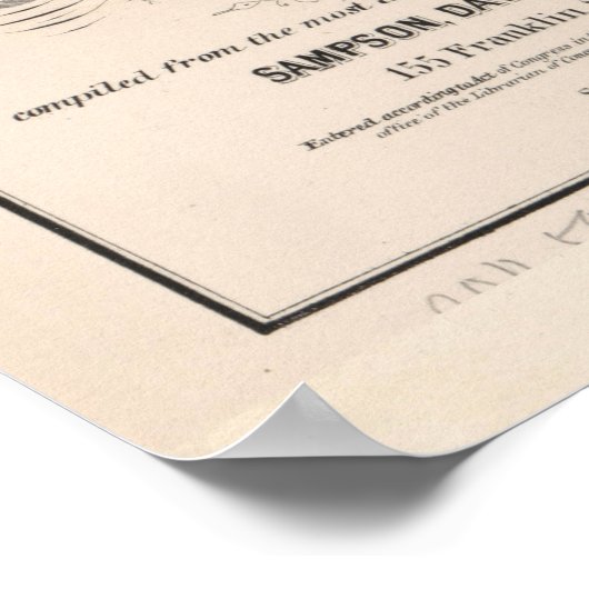  kaart van het MA (1881) Poster (Hoek)