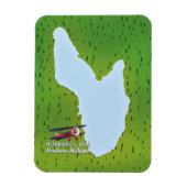 kaart van het meer Hubbard in het noordelijke Mich Magneet (Verticaal)