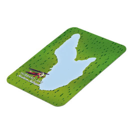 kaart van het meer Hubbard in het noordelijke Mich Magneet (Linkerzijde)