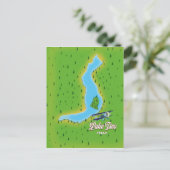 kaart van het meer Iseo Italië (Staand voorkant)