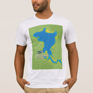 kaart van het meer Krušćica Kroatië T-shirt