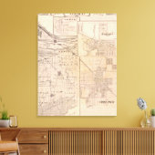 Kaart van het meer met Lowell Canvas Afdruk (Insitu (Woonkamer))