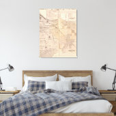 Kaart van het meer met Lowell Canvas Afdruk (Insitu (Slaapkamer))