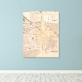 Kaart van het meer met Lowell Canvas Afdruk (Insitu (Houten vloer))