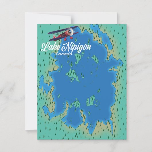 kaart van het meer Nipigon Canada (Voorkant)