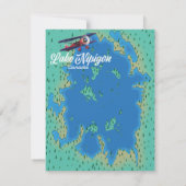 kaart van het meer Nipigon Canada (Achterkant)