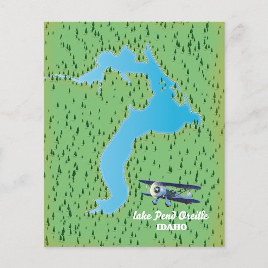 kaart van het meer Pend Oreille Idaho (Voorkant)