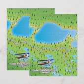 kaart van het meer Pontchartrain Louisiana (Voorkant / Achterkant)