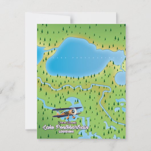 kaart van het meer Pontchartrain Louisiana (Achterkant)