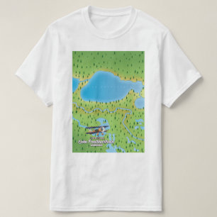 kaart van het meer Pontchartrain Louisiana T-shirt