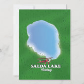 Kaart van het meer Salda Turkije (Achterkant)