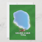 Kaart van het meer Salda Turkije (Voorkant)